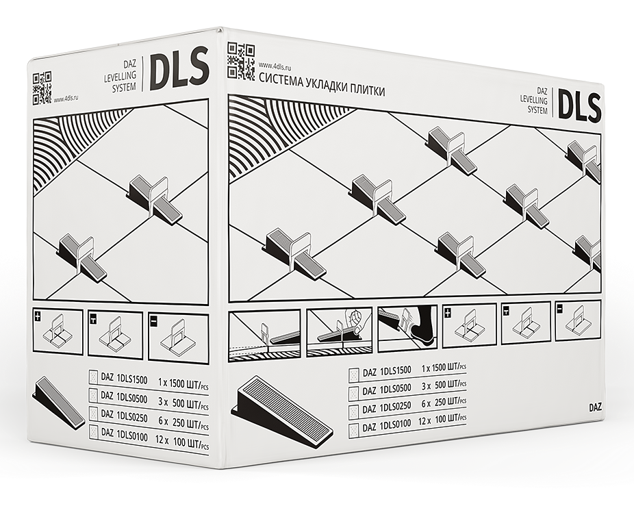 Первое длс. Система DLS для укладки плитки. DLS Клин пакет 100 шт. Основы DLS 1.5 мм. (100 Шт). Daztools система укладки плитки.