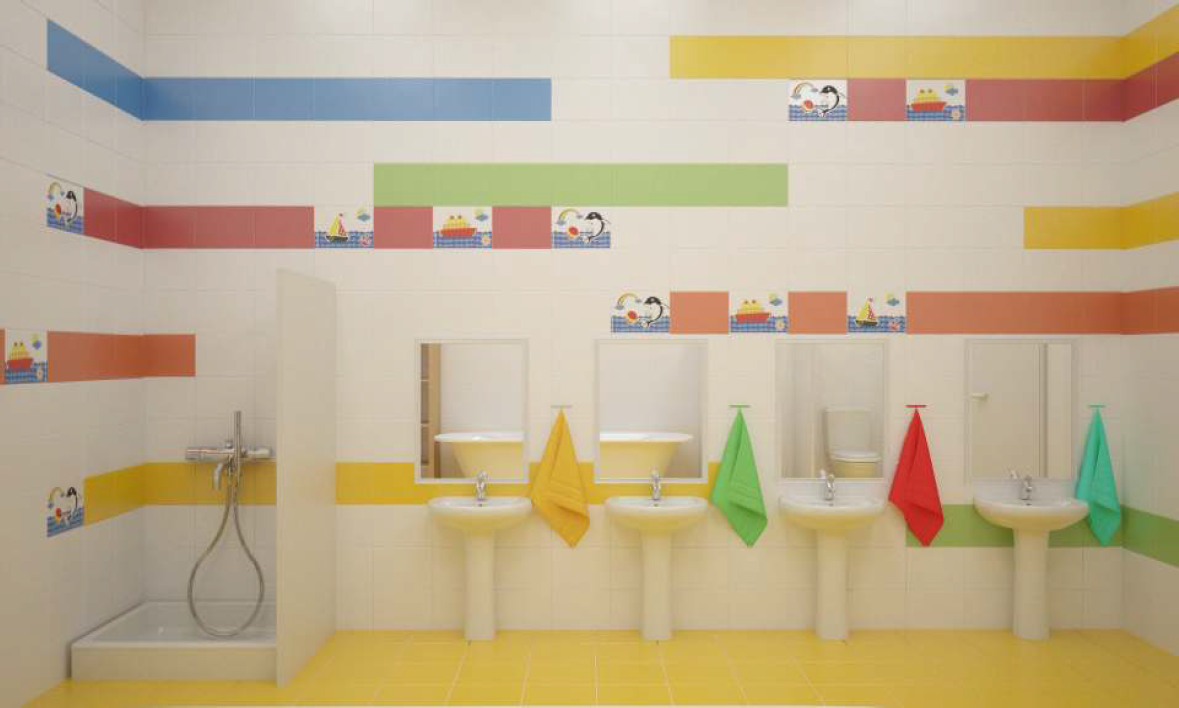 Керамическая детская плитка коллекции Радуга для детских садов купить в ...